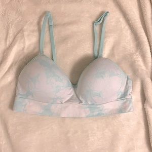 L• Juniors’s Cyan And White Tye Dye Casual Bra
